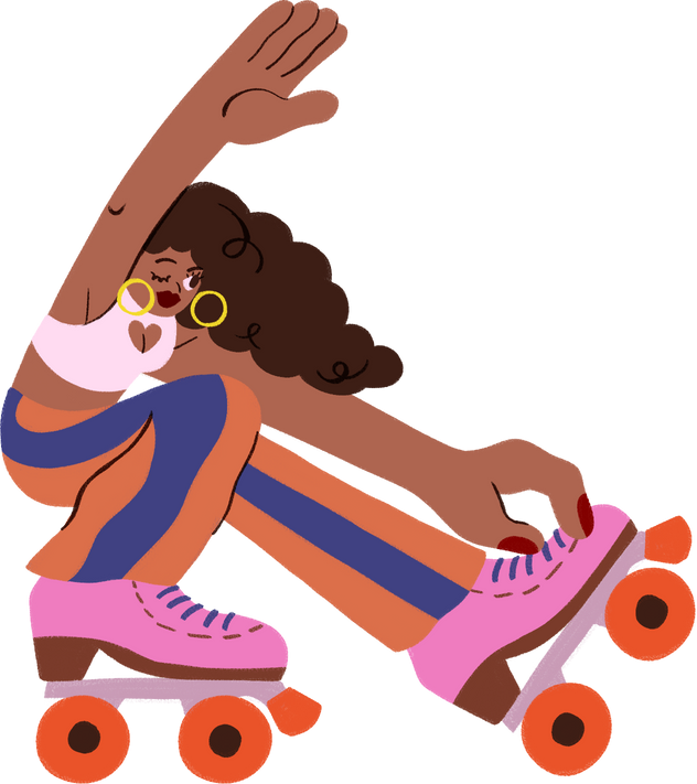 Hand Drawn Vibrant Person Doing Roller Skating Trick